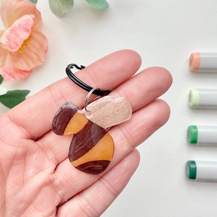 D. Prince Designs - Wholesale Keychain - Women's - Hand-Illustrated Bumblebee | Handmade Acrylic + Resin Keychain3