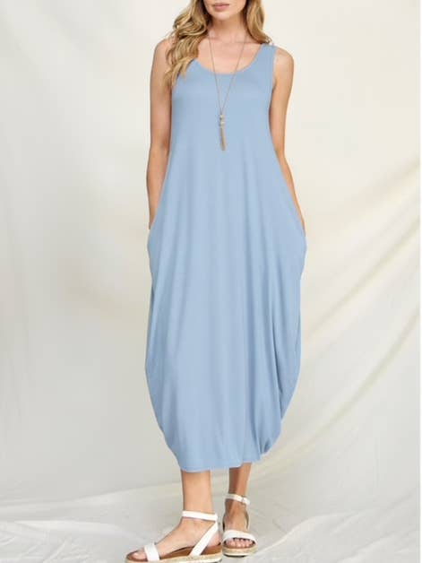 211273D - Solid Sleeveless Maxi Dress for wholesale by Chris & Carol Apparel