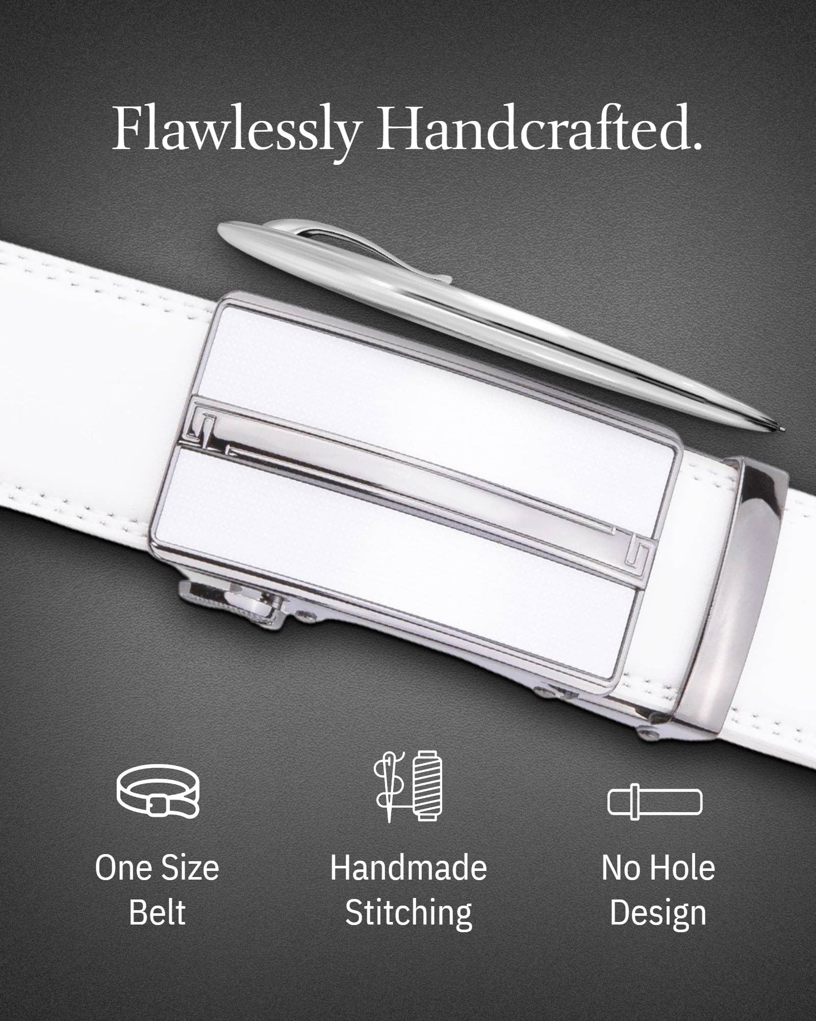 Access Denied Accessories - Venta al por mayor Cinturón - Hombre - Cinturones de Cuero con Trinquete para Hombre con Hebilla Deslizante Automática7