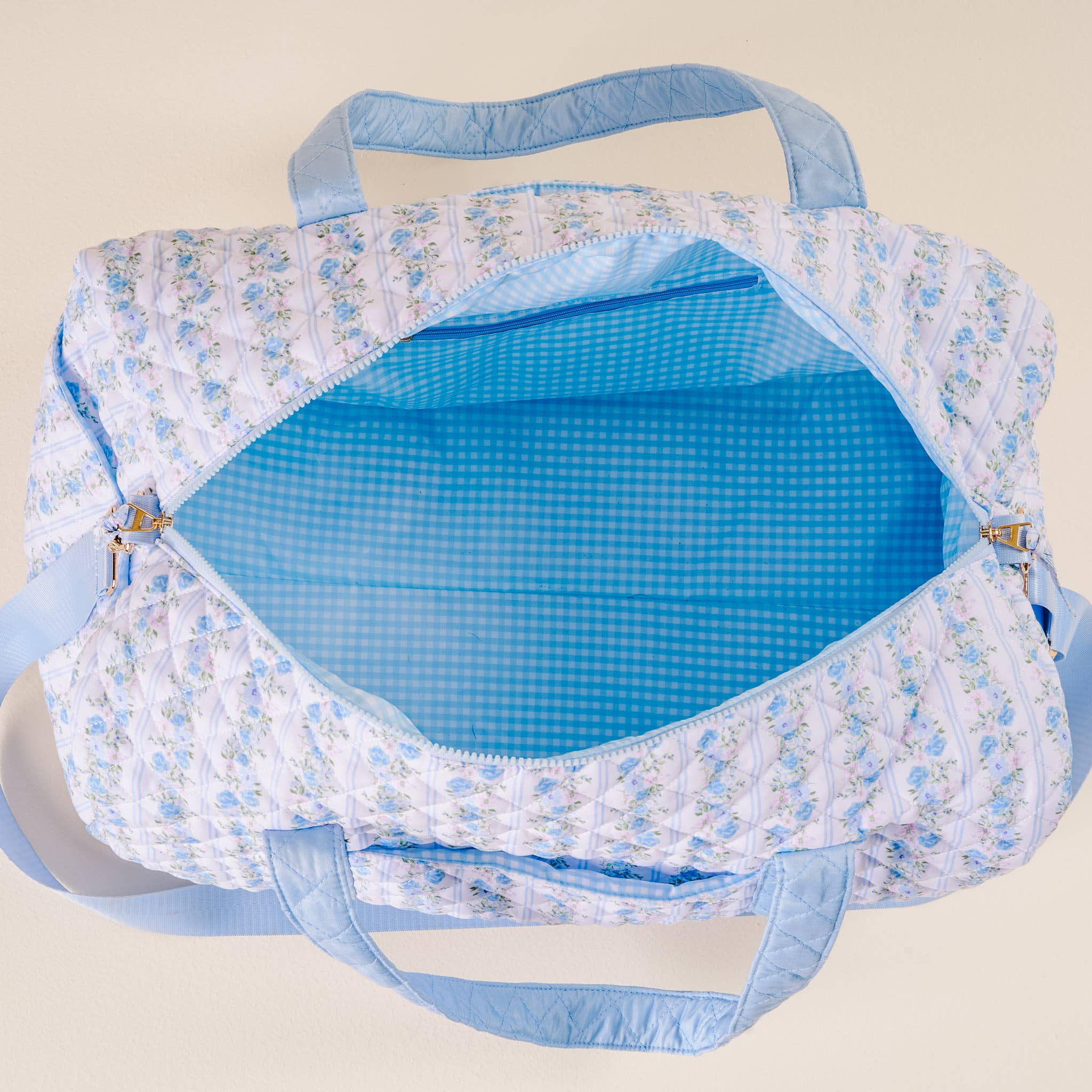 The Darling Effect - Wholesale Weekender Bag - Women's - On-the-Go Quilted Weekender Bag-Petal Parade Blue1