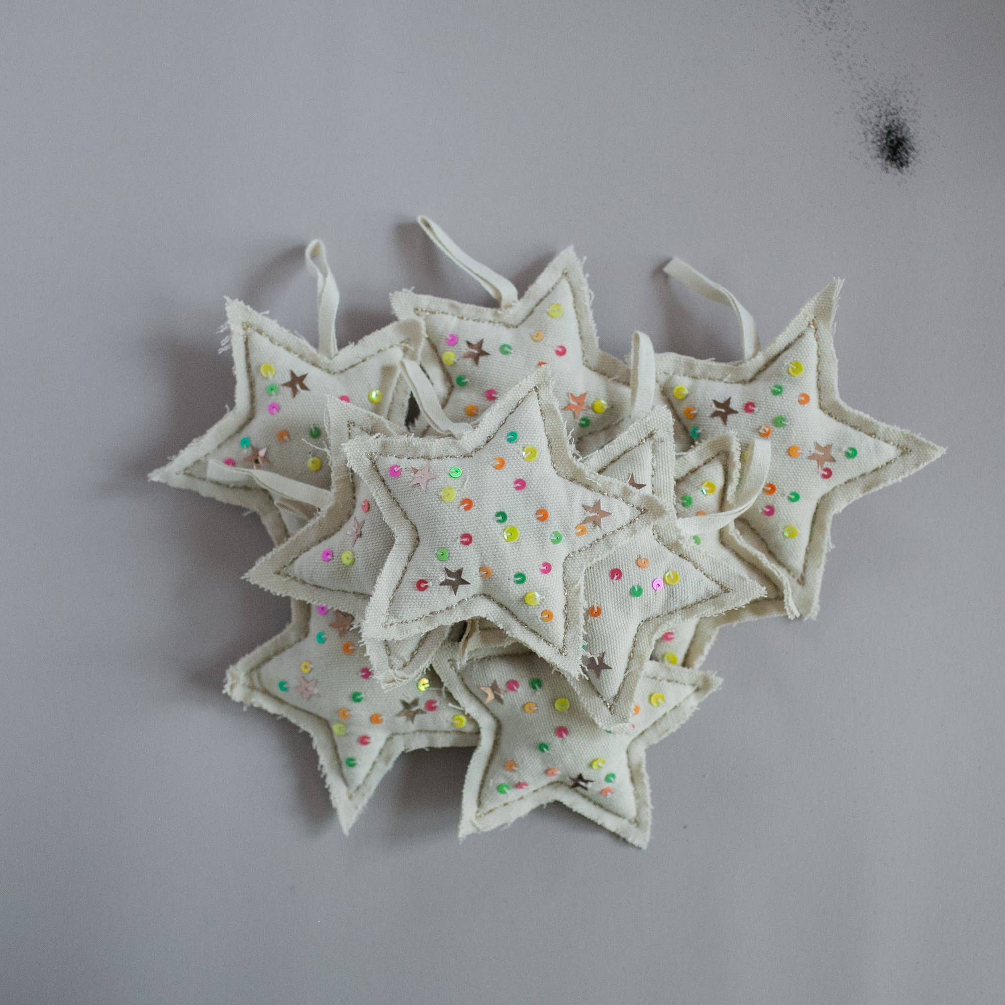 Skippy Cotton - Wholesale Ornament - Neon Confetti Star, Cotton-filled Ornament1