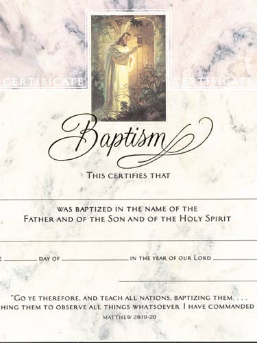 Dåbsattest - Premium, Guldfolie præget for engroshandel hos Warner Press