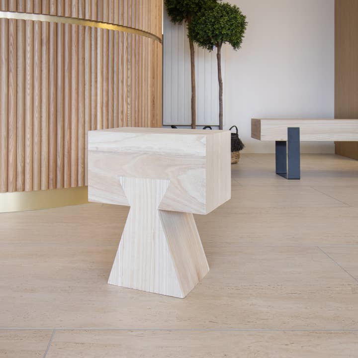 Now's Home - Wholesale Side Table - NATURAL PAULOWNIA WOOD ACCENT FURNITURE 35X22X42 LINE2