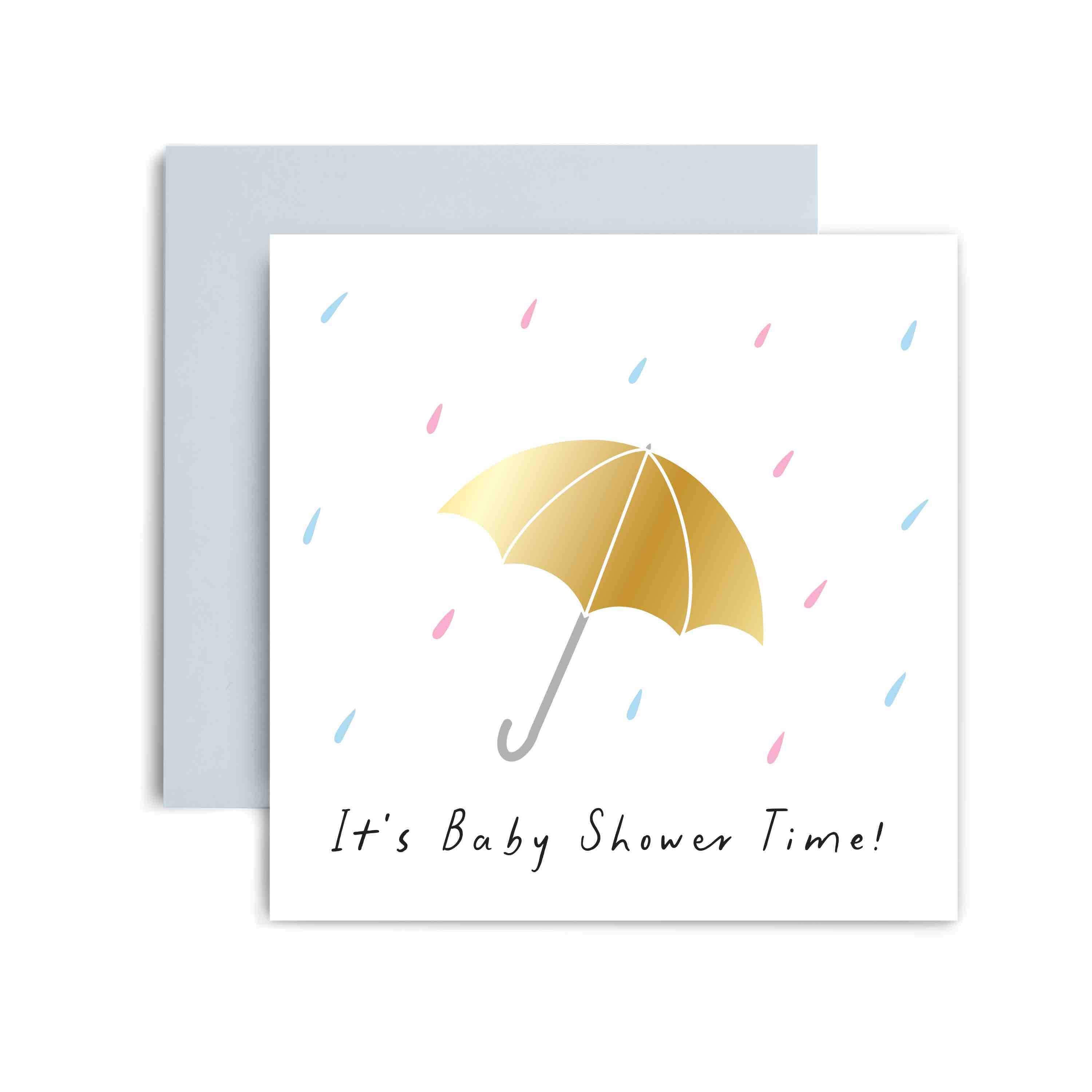 Huxters – wholesale Baby card – Baby Shower Time Umbrella Card0