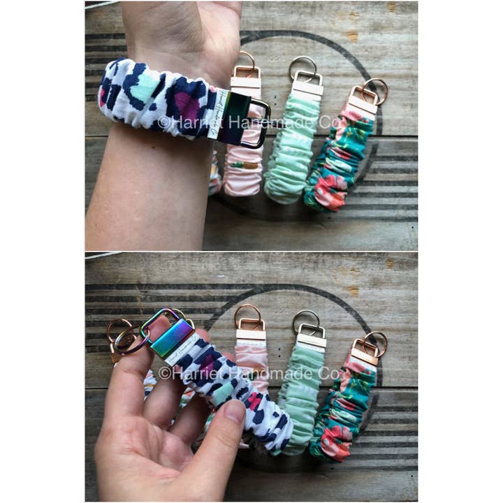 Harriet Handmade Co. - Wholesale Keychain - Women's - 190+ Patterns, Cotton Scrunchie Wristlet Keychain / Key Fob 1