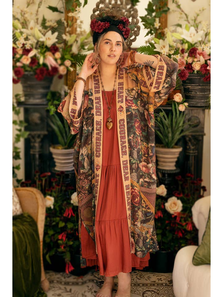 Market of Stars (USA) - Wholesale Kimono - Women's - Courage Dear Heart Opera Duster Kimono Robe w/ Sacred Heart23