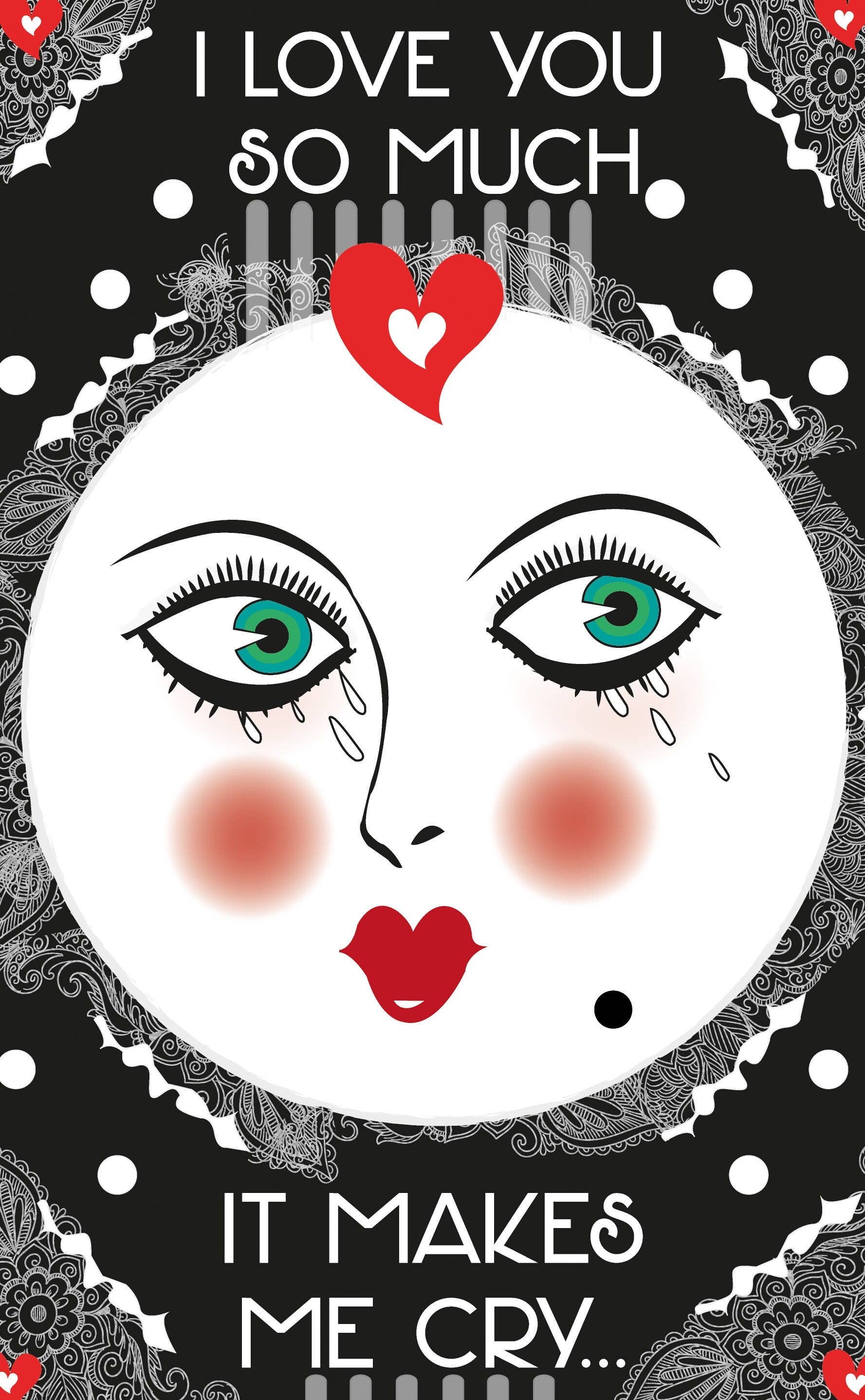 Rosie Rose Parker – wholesale Art print – Whimsical unusual wallart print face print retro weird5