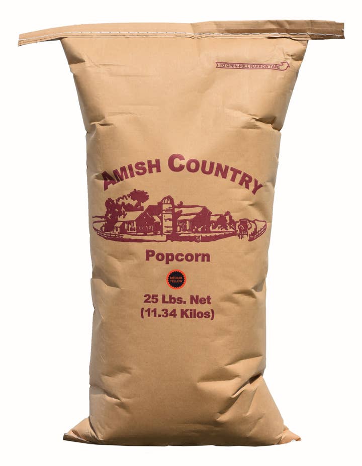 25lb. Bag of Medium Yellow Popcorn for wholesale by Amish Country Popcorn