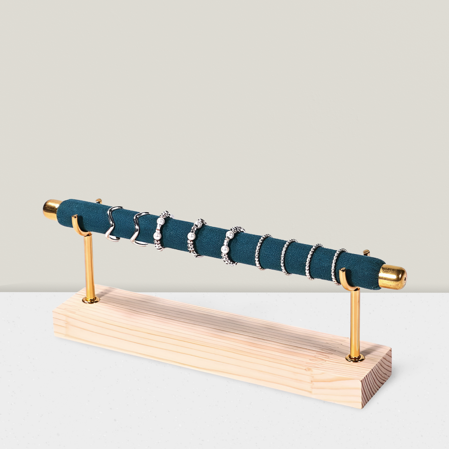 Zakka - Wholesale Jewelry Stand & Display - 1-Tier Ring Holder Soft Velvet Bar Jewelry Display Stand5