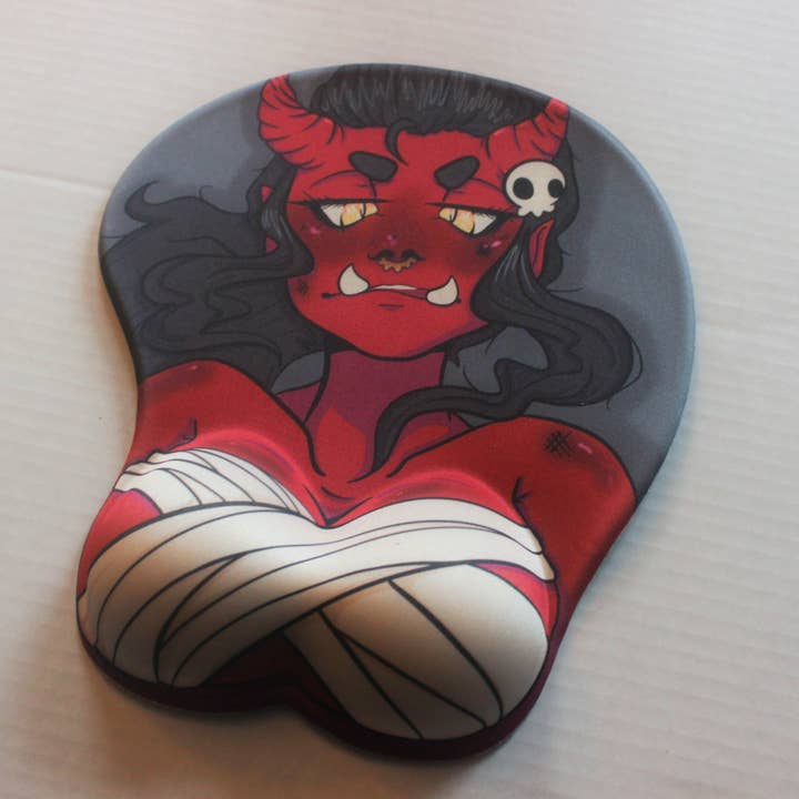 Oni | 3D Ergonomic Oppai Mousepad for wholesale by KeikiiArt