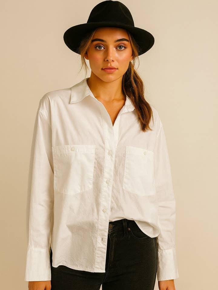 Oversized shirt with classic collar for wholesale by SUNNY STUDIO