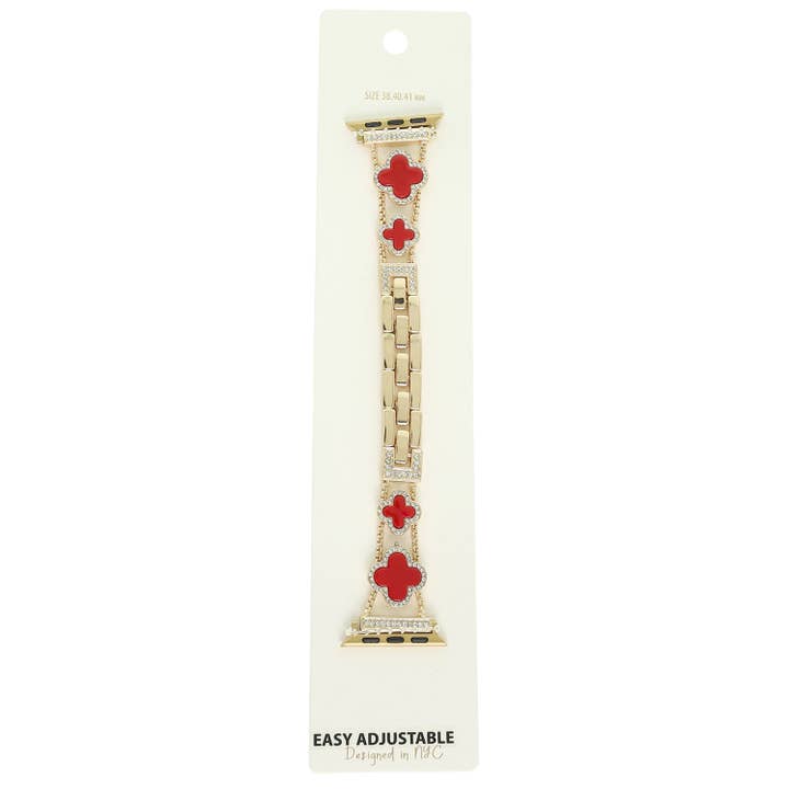 SP Sophia Collection - Wholesale Watch Band/Strap - Unisex - Quatrefoil Rhinestone Pave Apple Watch Chain Band
