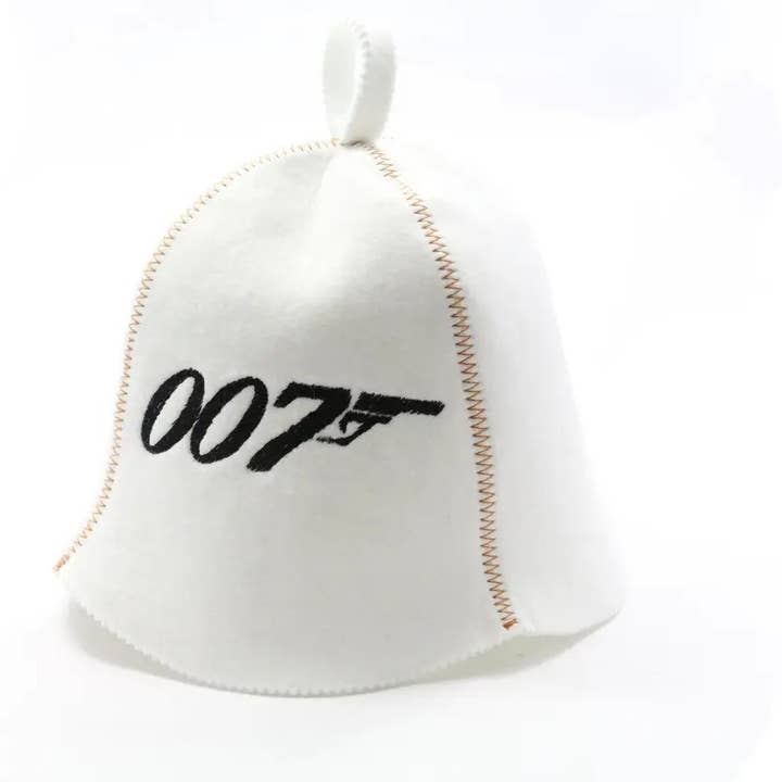 Sauna Bath Hat Agent 007 artificial felt white LA-917 for wholesale by SUNROZ