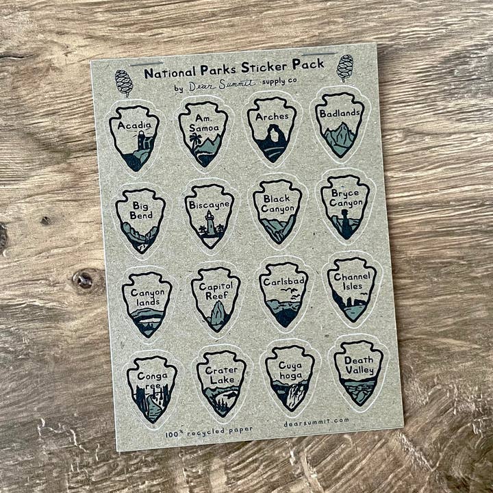 Dear Summit Supply Co - Wholesale Sticker - National Parks Sticker Pack0