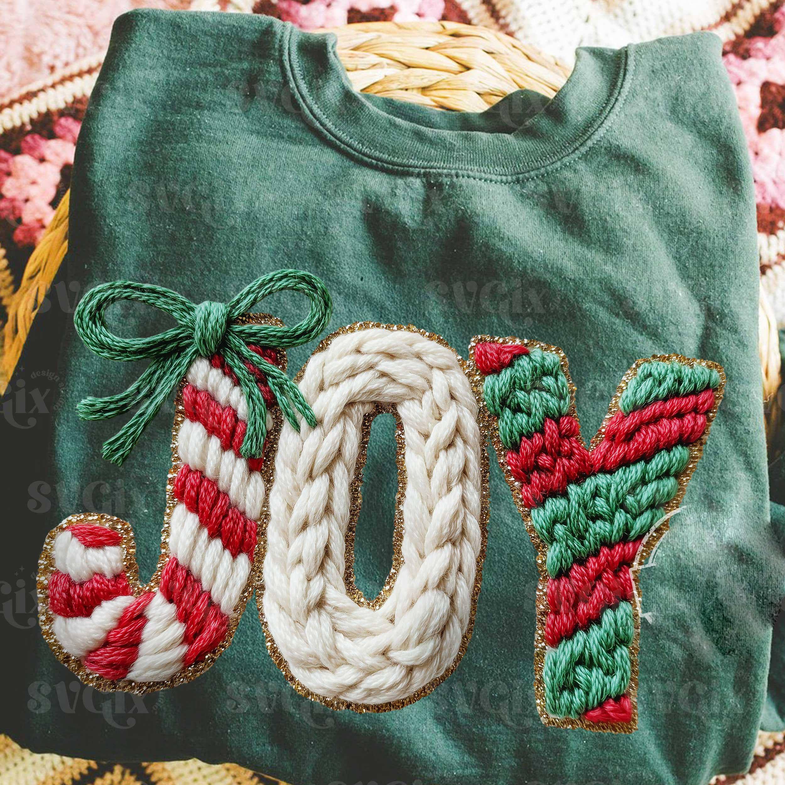 NVC Ecommerce LLC - Wholesale T-Shirt (Graphic) - Women's - Joy Yarn Shirt, Joy Faux Yarn, Xmas Faux Yarn Sweatshirt1