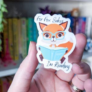 The Book Nerd Fox - Wholesale Sticker - For Fox's Sake, I'm Reading Sticker
