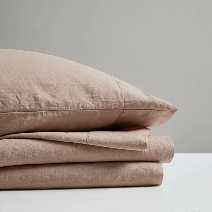 Olliix - Wholesale Sheet Set - Linen Cotton Blend Sheet Set, Warm Taupe