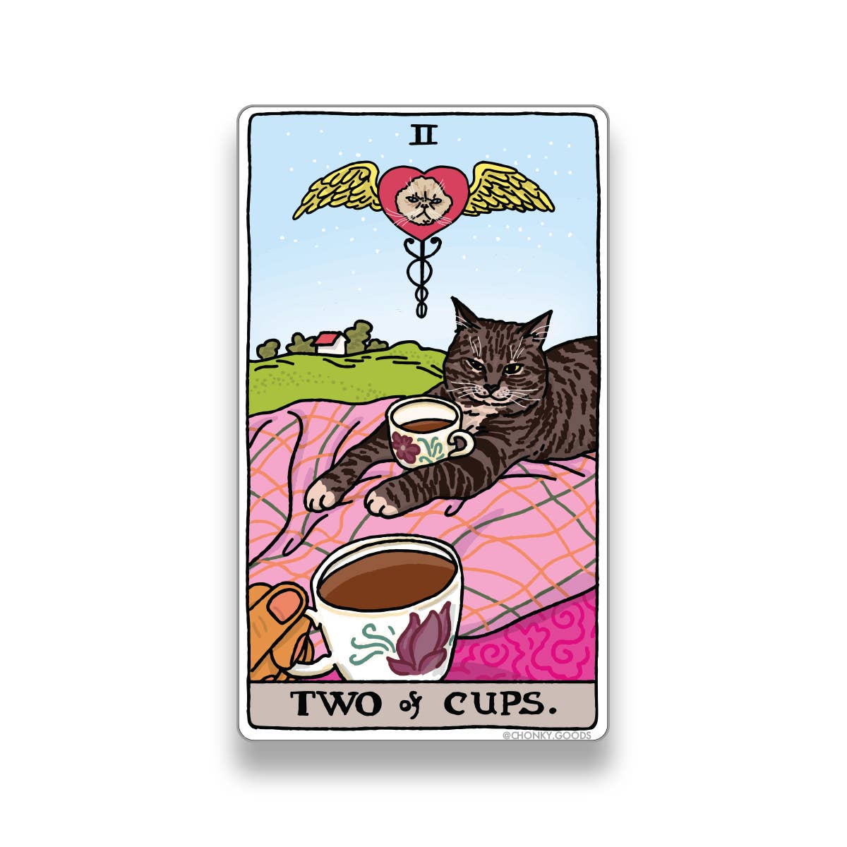 Chonky Goods by Ping Hatta. Studio - Vente Autocollant - Autocollants découpés en forme de chats du Tarot (Arcane mineur – As à 3)8