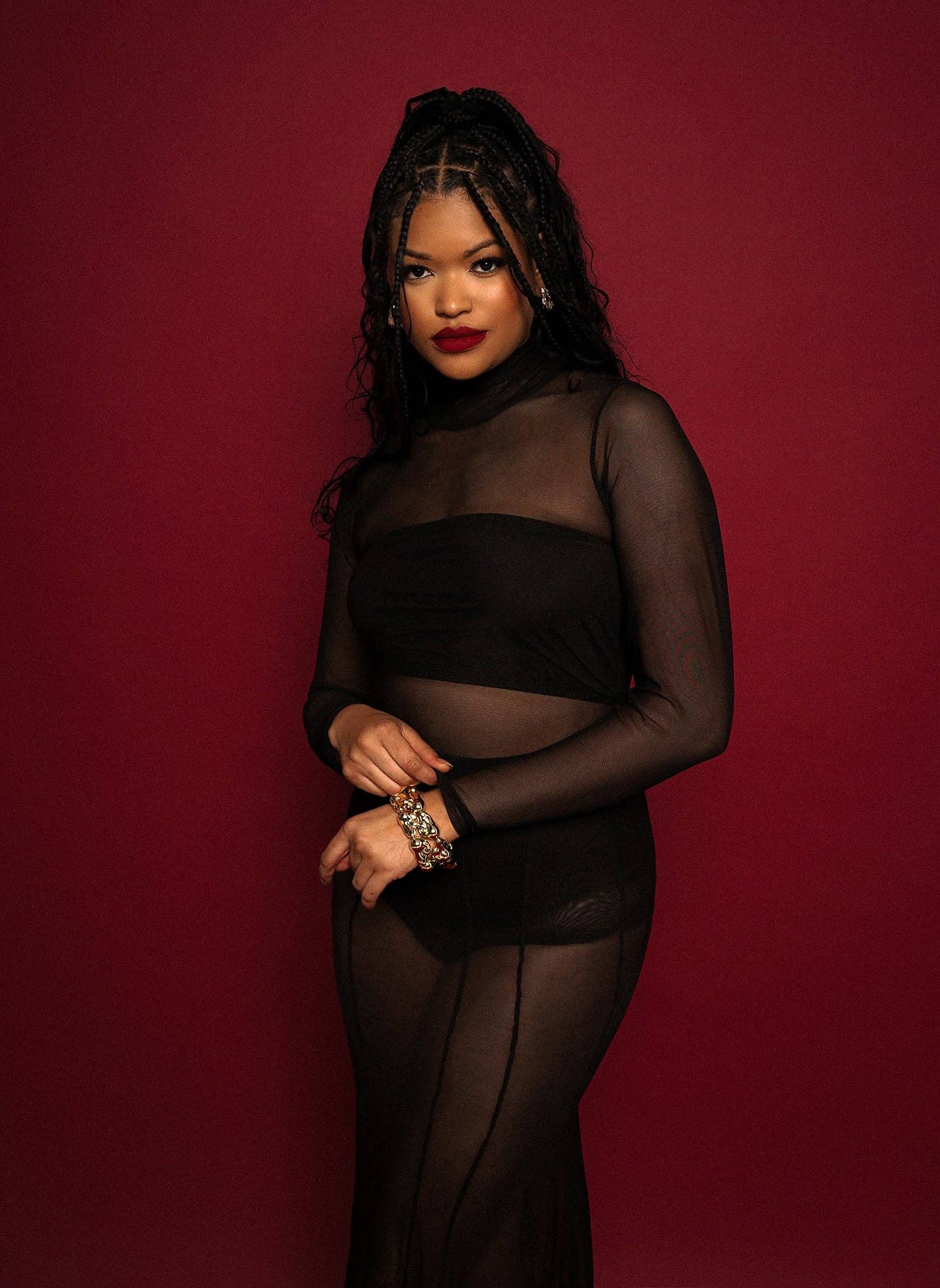 Black Virginia Mesh Bodysuit w. Bralette for wholesale on Faire1