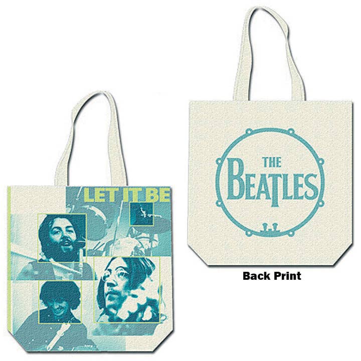 Borsa in cotone The Beatles: Let It Be (stampa sul retro) per la vendita all'ingrosso da parte di Ocean Peak Australia and New Zealand Pty Ltd