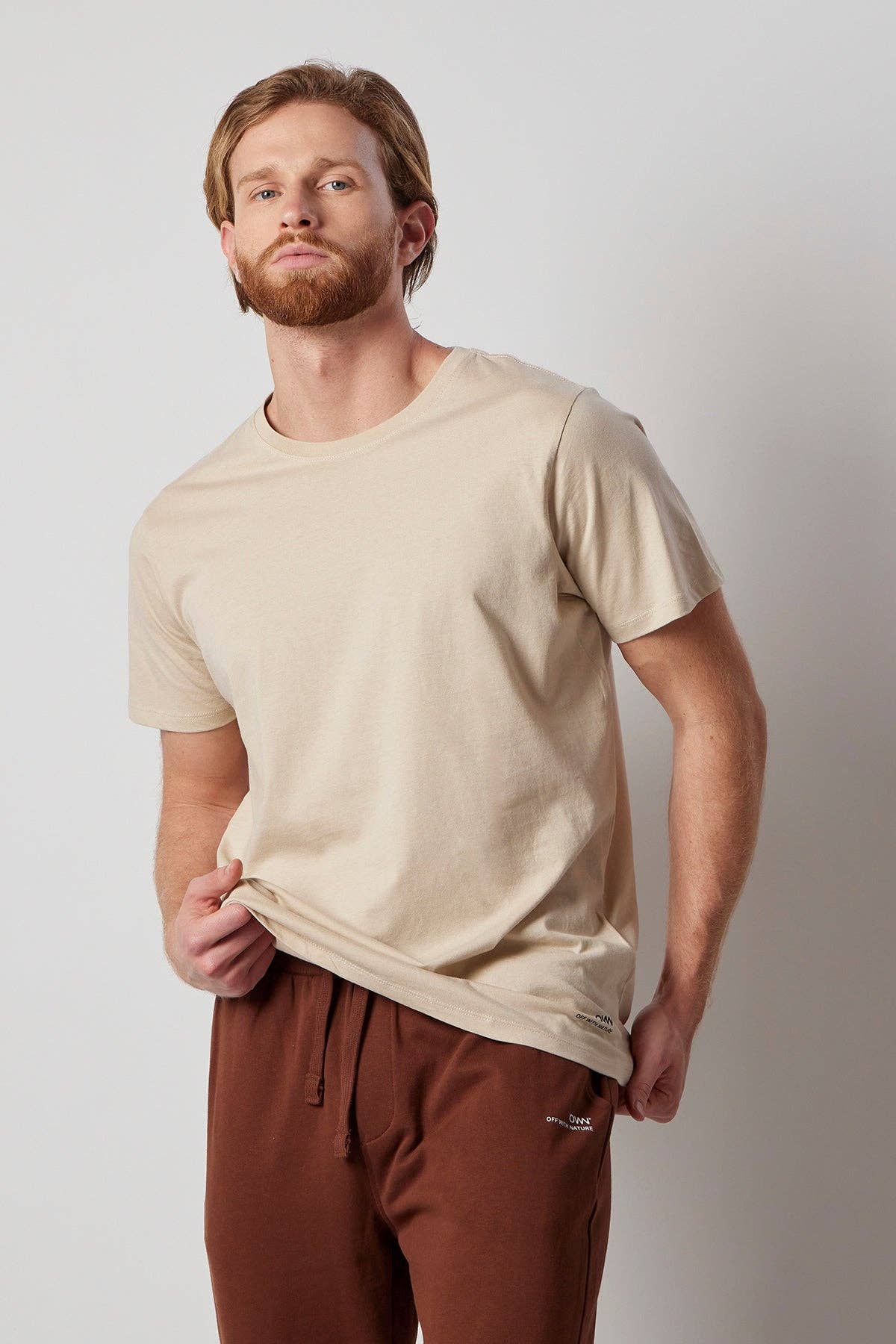 Ecru T-shirt Girocollo in cotone organico certificato in vendita all'ingrosso su Faire1