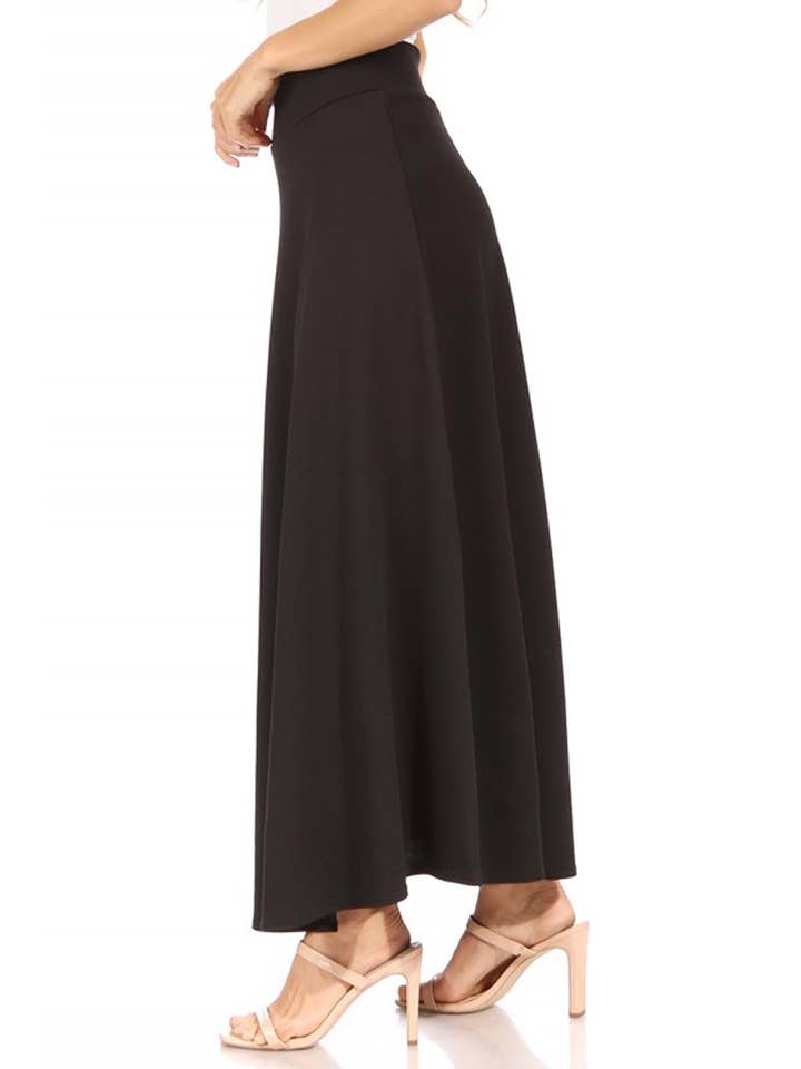 MOA COLLECTION - Wholesale Skirt - Women's - Women's Casual Solid Flare A-line Long Skirt2