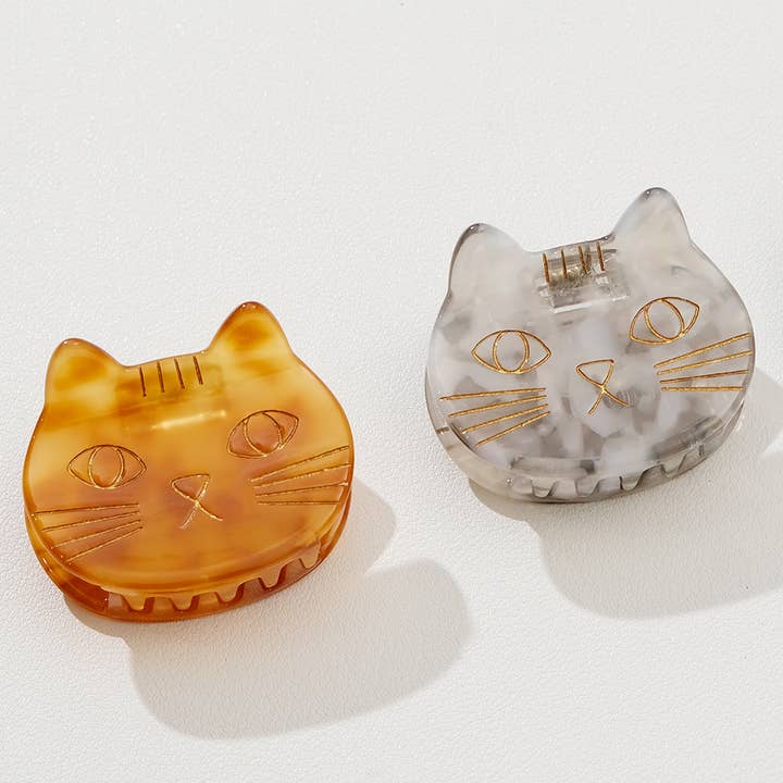 Kitty Cat | Small Cat Face Claw Clip for wholesale by Adorro