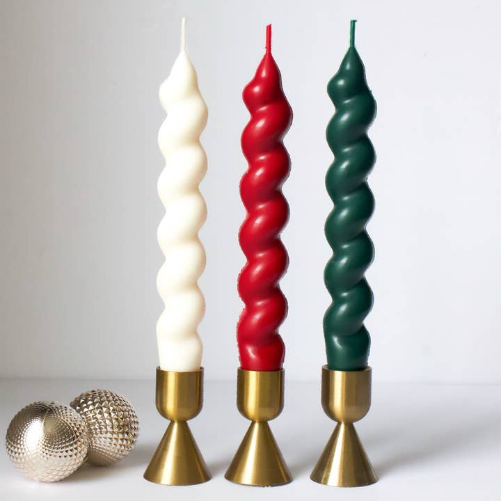 MarneyAsh – Vela/castiçal cónico por atacado – Conjunto de Velas Swirl Taper, 2pc Castiçais Torcido, Decoração de Casa0