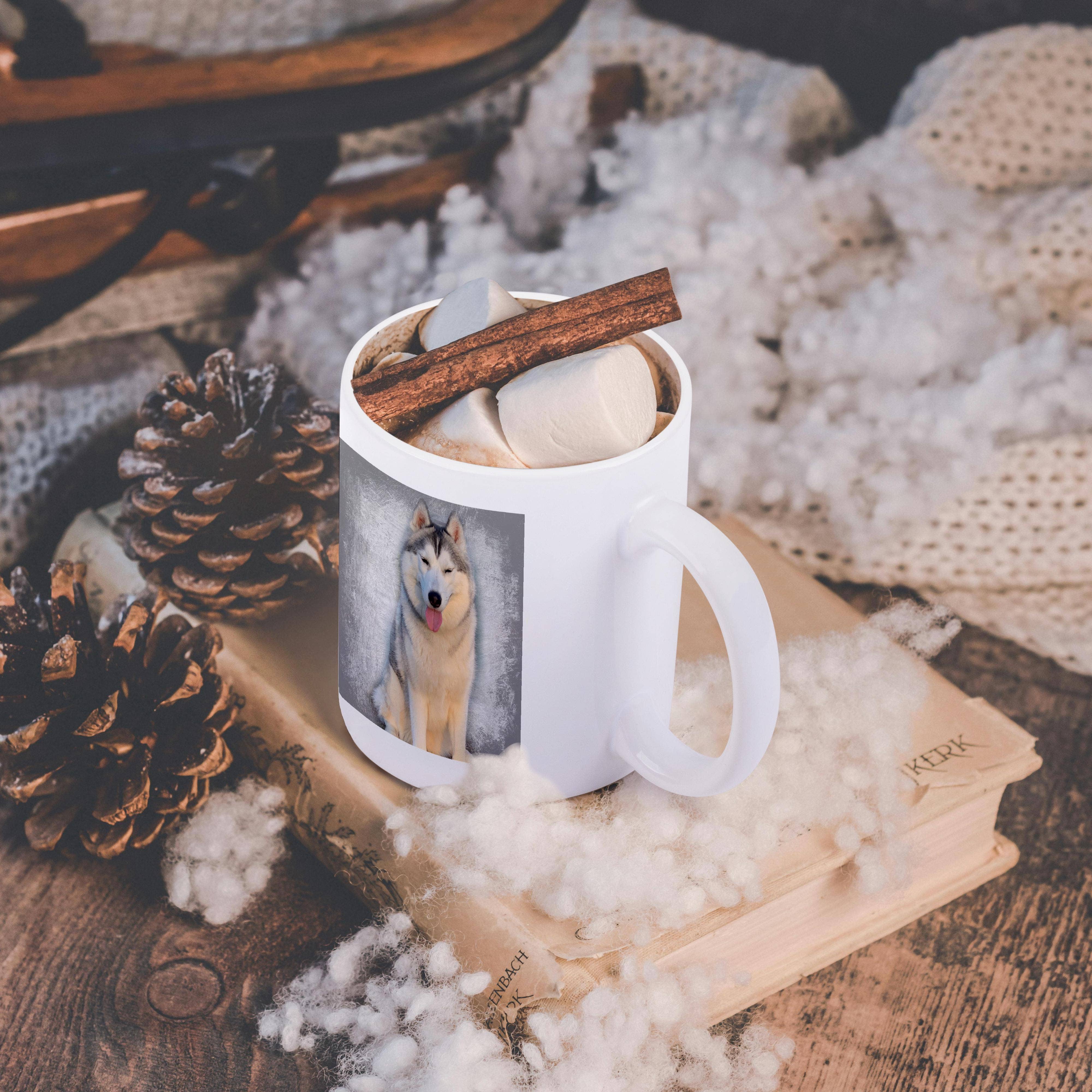 3dRose – wholesale Coffee mug – 3dRose, Siberian Husky, Grey Background, Mug11