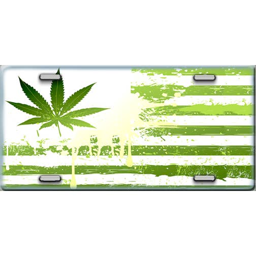 Plaque d'immatriculation Weed Flag pour la vente par Make It Yours