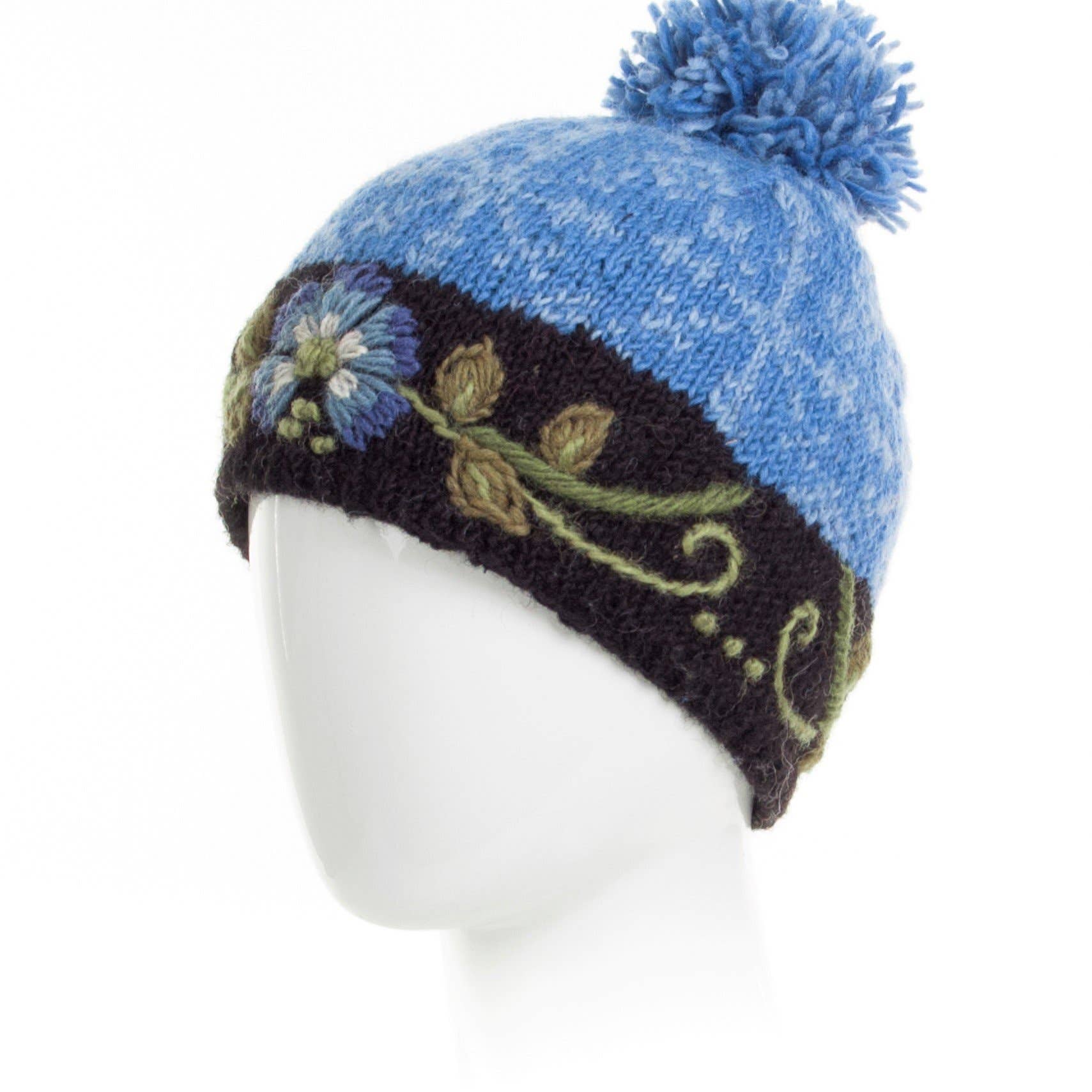 Lost Horizons Knitwear – Ships from USA - Wholesale Beanie - Women's - Eleanor Beanie Hat with Embroidered Floral Detail3