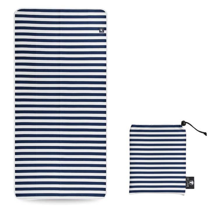 UPF 50+ Beach Pool Towel - Full Size (Navy Stripes) for wholesale by ROAM