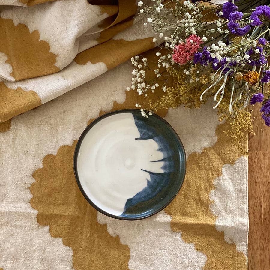 Ichcha – Engroshandel Bordløber – Bloktrykt økologisk bomuld bordløber - gyldne stråler1