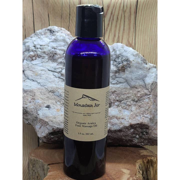 Organic Arnica Foot Massage Oil, Hiking, Sustainable, Runners, Reflexology Card, Plant-Based, Gifts, Vegan, Nourishing, Organic, Invigorates for wholesale by Mountain Air Body Care