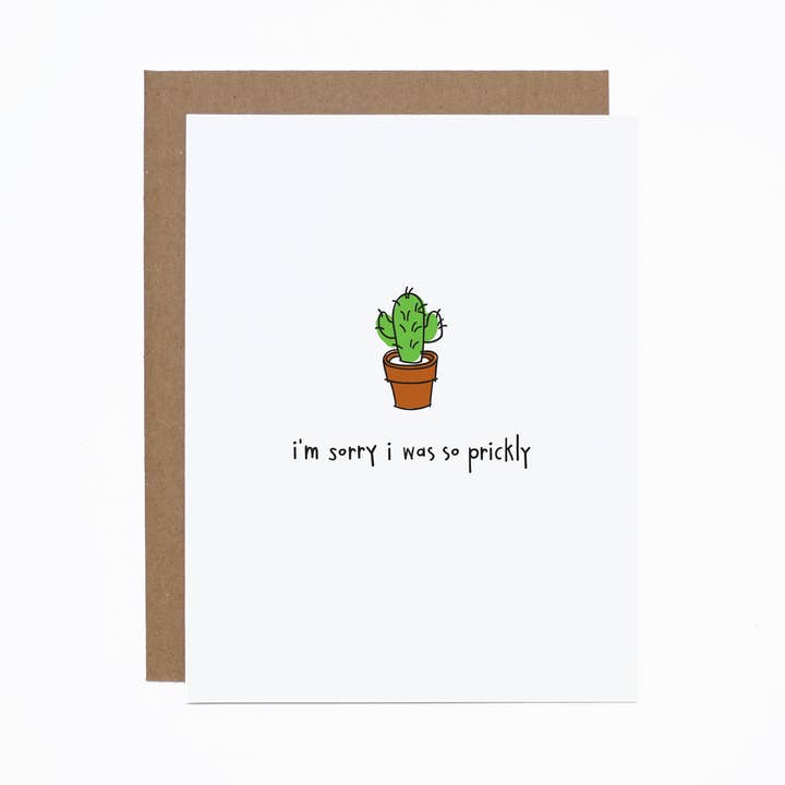 Sorry Prickly Card for wholesale by carolyndraws