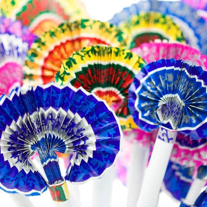 Paper Fans (Set of 12 Fans) for wholesale by Indika