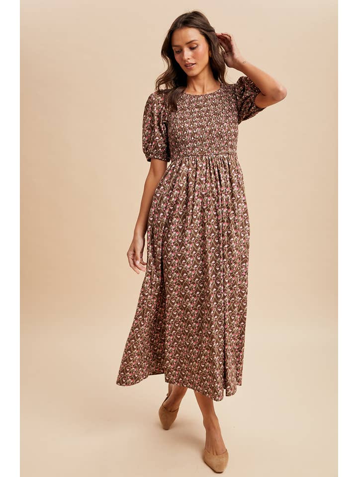 In Loom – wholesale Dress – Women's – SMOCKED COTTON FLORAL MAXI DRESS11