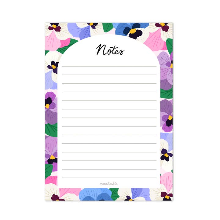 Bloco de notas A6 - flores de amor-perfeito adoráveis por atacado de Muchable