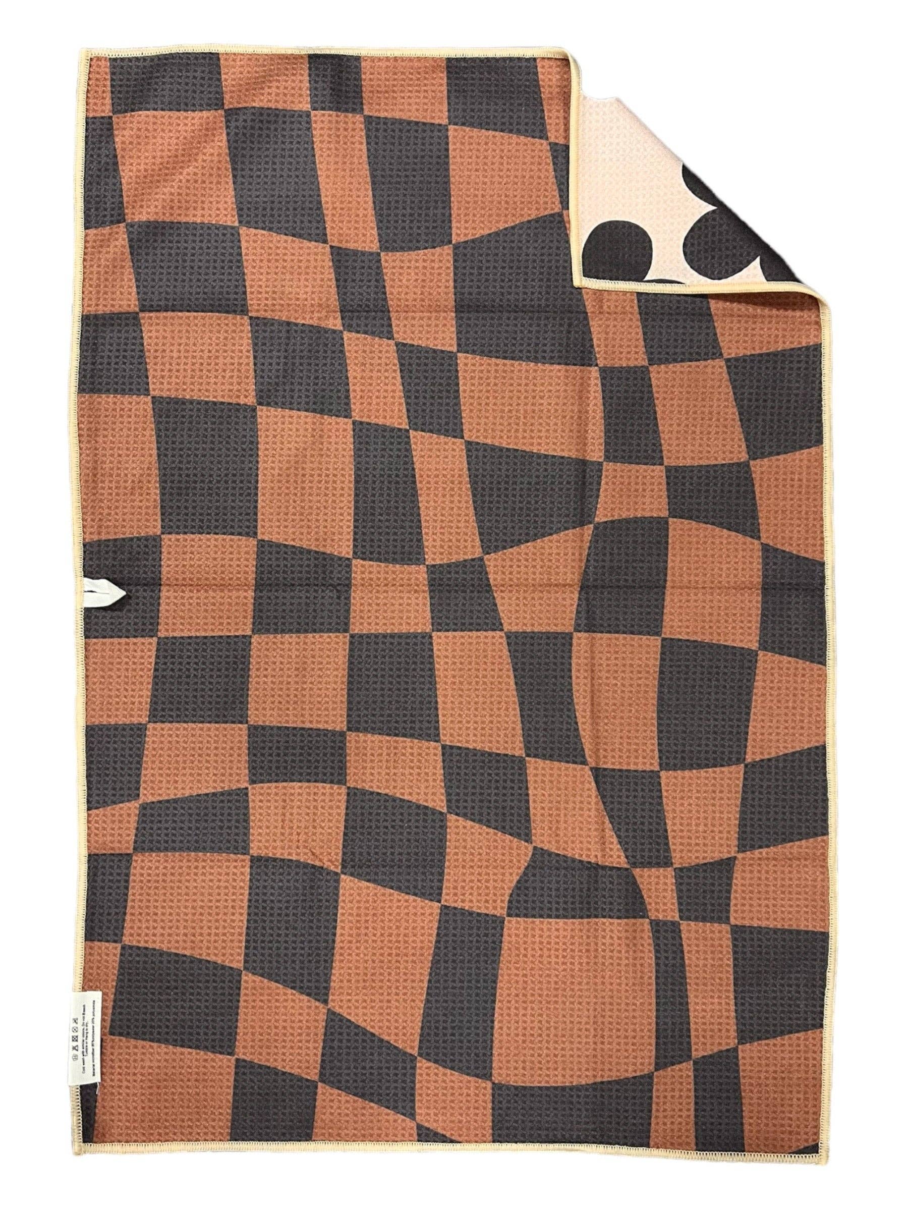 Black Brown Cream Bobbie: Reversible Hand Towel for wholesale on Faire2