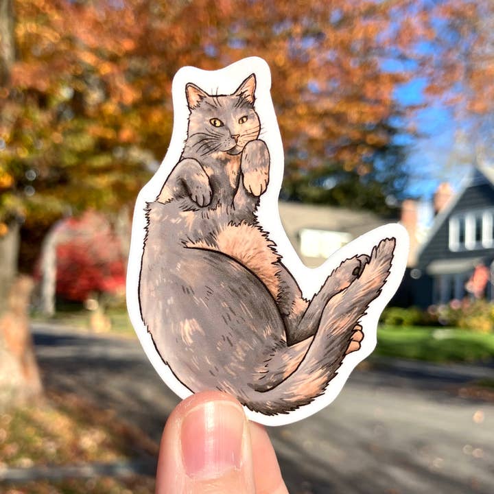 Fortyndet tortie, skildpaddeskal kat, premium vinyl klistermærke for engroshandel hos Art Fimbel