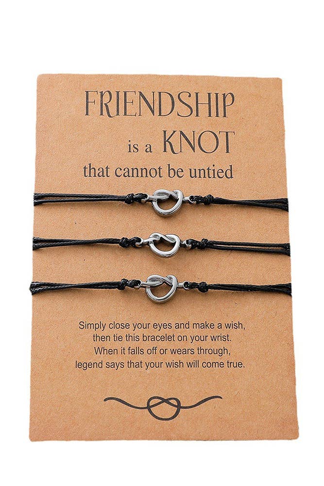 UNISHE - Wholesale Woven/Braided Bracelet - Stainless Steel Friendship Knot Braided Bracelets ACC11371