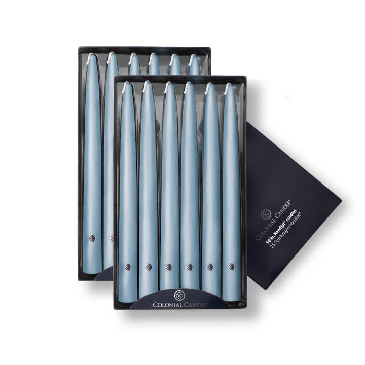 Coastal Blue Unscented Handipt Taper Colonial Candle, 10 in for wholesale by MVP Group International INC