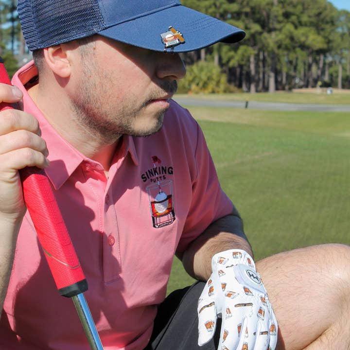 Whiskey & Cigar WHT Men's Golf Glove | MULLIGAN HOOLIGAN® for wholesale on Faire4