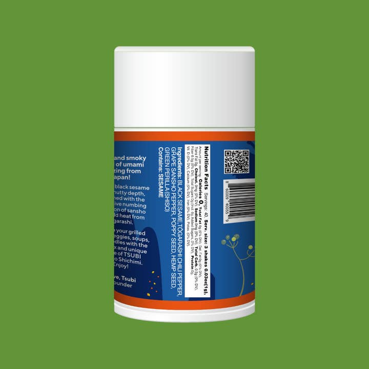 TSUBI Soup - Wholesale Dried Spice Mix - Sansho Shichimi Spice Powder with Black Sesame (Case of 6)1