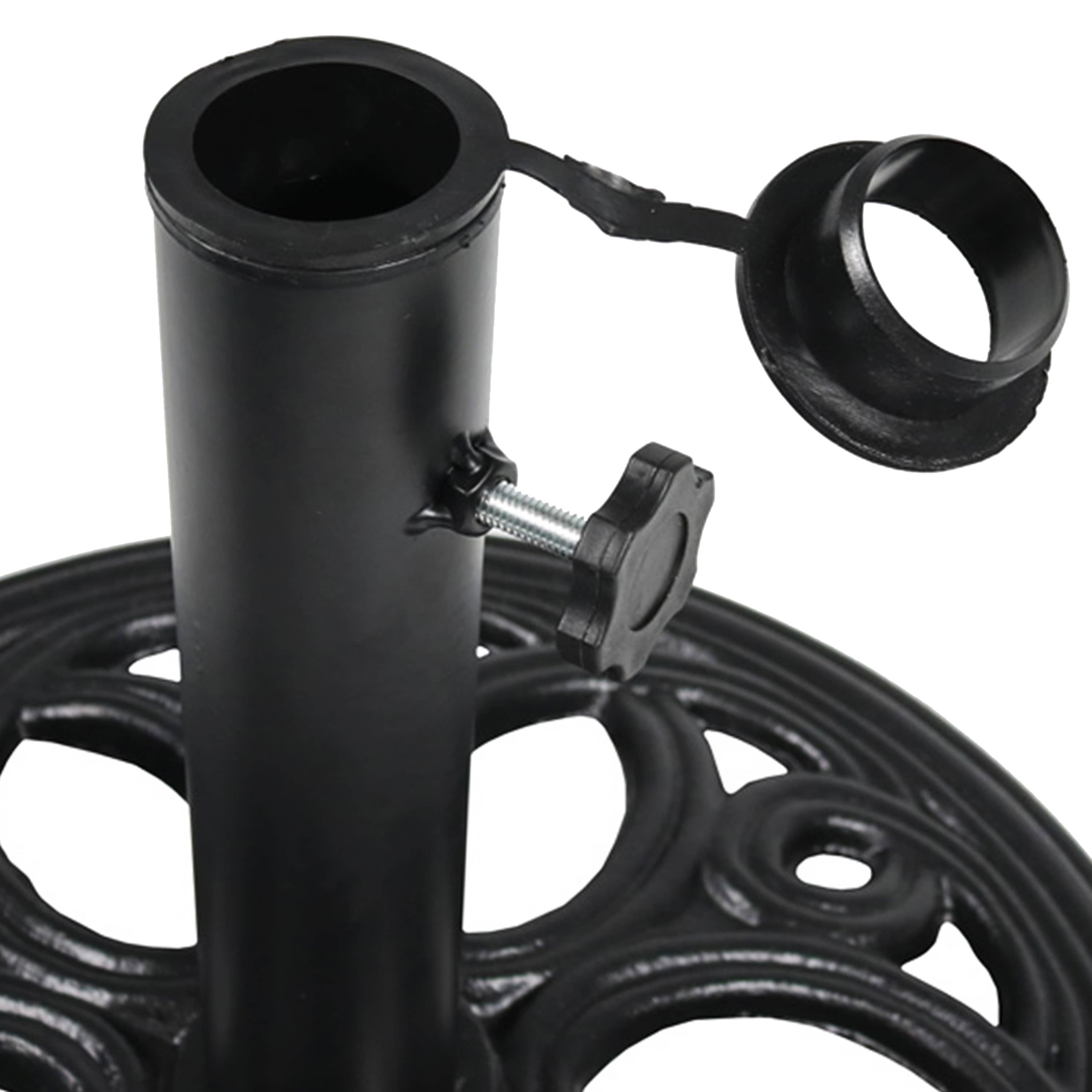 Sunnydaze Decor - Wholesale Patio Umbrella - 18 in Decorative Cast Iron Round Patio Umbrella Base - Black8