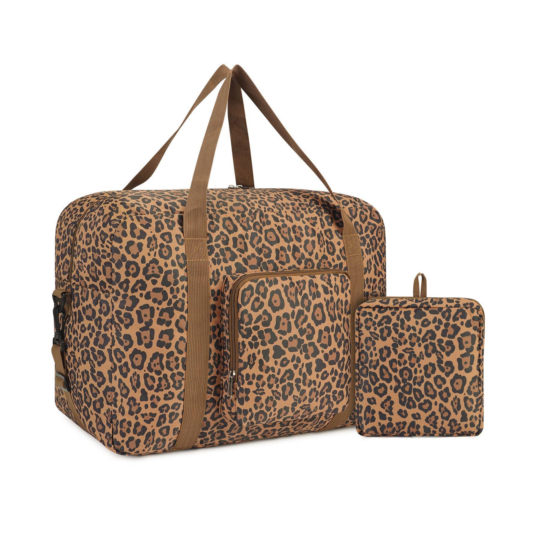 wandf - Wholesale Weekender Bag - Women's - WANDF Leopard  Foldable Travel Duffel Carry on Weekender 40L0