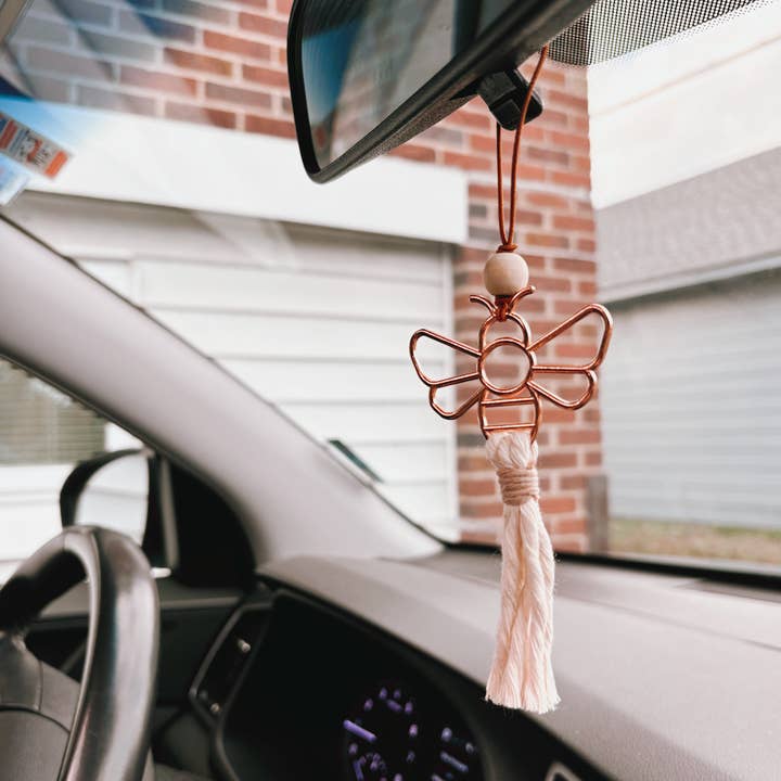 Offhand Fibers - Wholesale Car Freshener - Unisex - Bumblebee Boho Car Charm | Essential Oil Diffuser 4