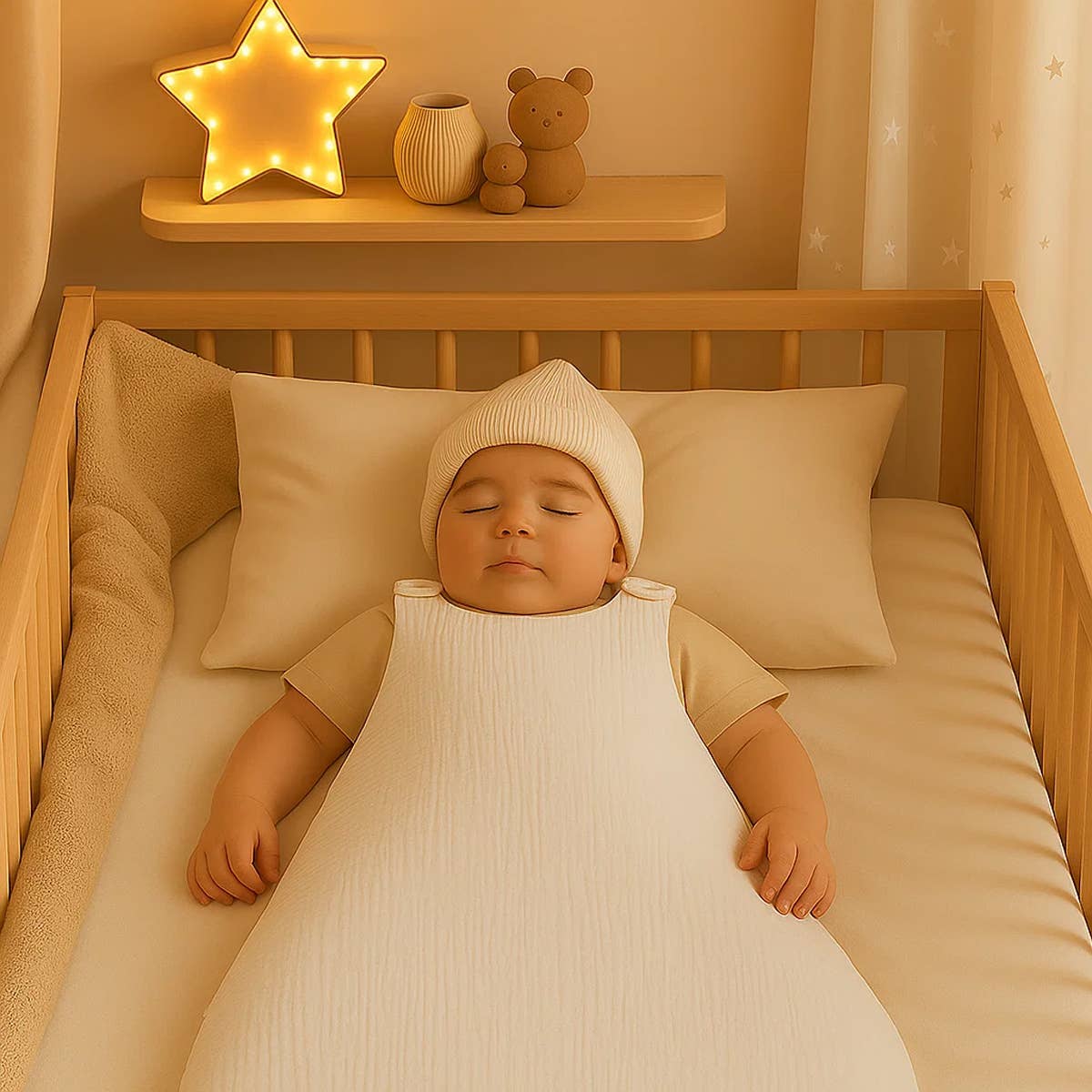 PAPATE - Venta al por mayor Saco de dormir - Bebés - Saco de dormir de invierno de algodón orgánico - blanco2