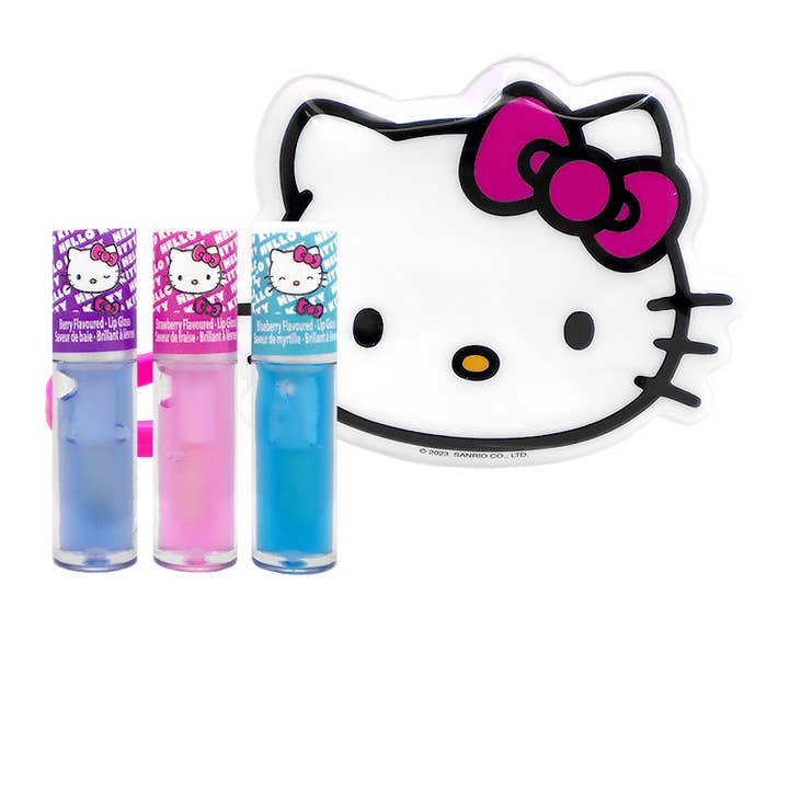PINEAPPLE Beauty - Wholesale Lip Gloss - UPD HK1143GG Hello Kitty Lip Gloss w/ pouch set - 12 set