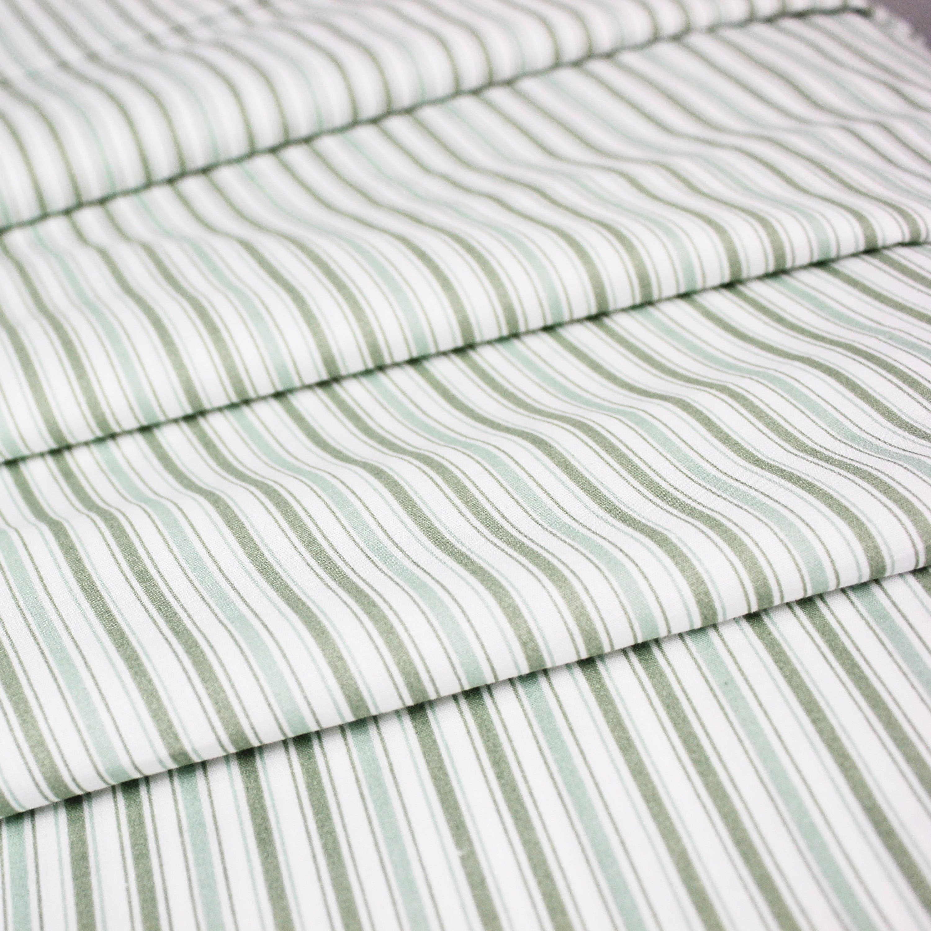 Mélange Home - Vente Parures de lit - Ensemble de draps en percale de coton imprimé à rayures31